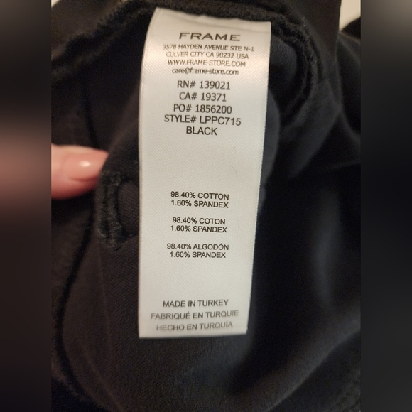 Frame NWT Women's Black Velvet Le Palazzo Crop Flared Pants Size 33 Goth $498 - Picture 12 of 12